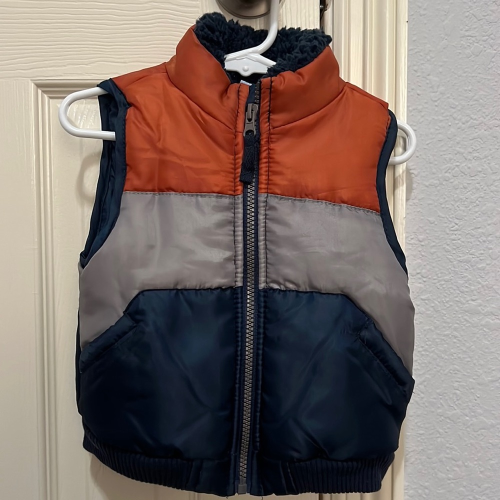 Boy Little Lad Sherpa Collar Puffer Vest 2T